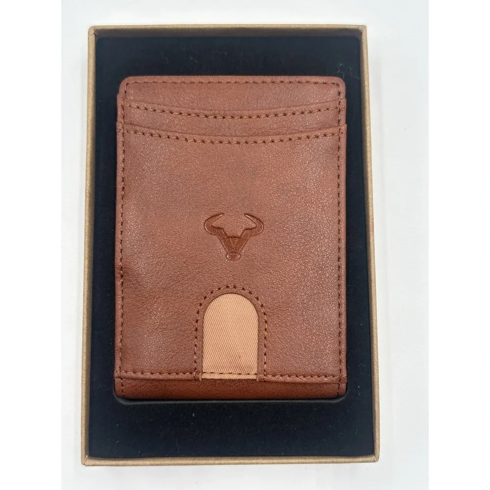 BULLIANT Mens AirTag Wallet Slim Money Clip Card Holder Brown New in Box